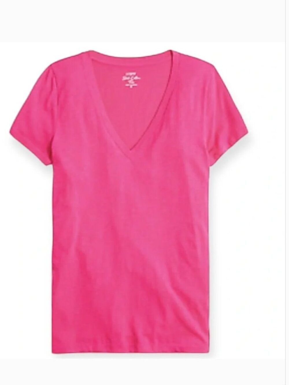 J.Crew Factory Vintage Slub Cotton V-Neck Tee – Sweet Fuchsia